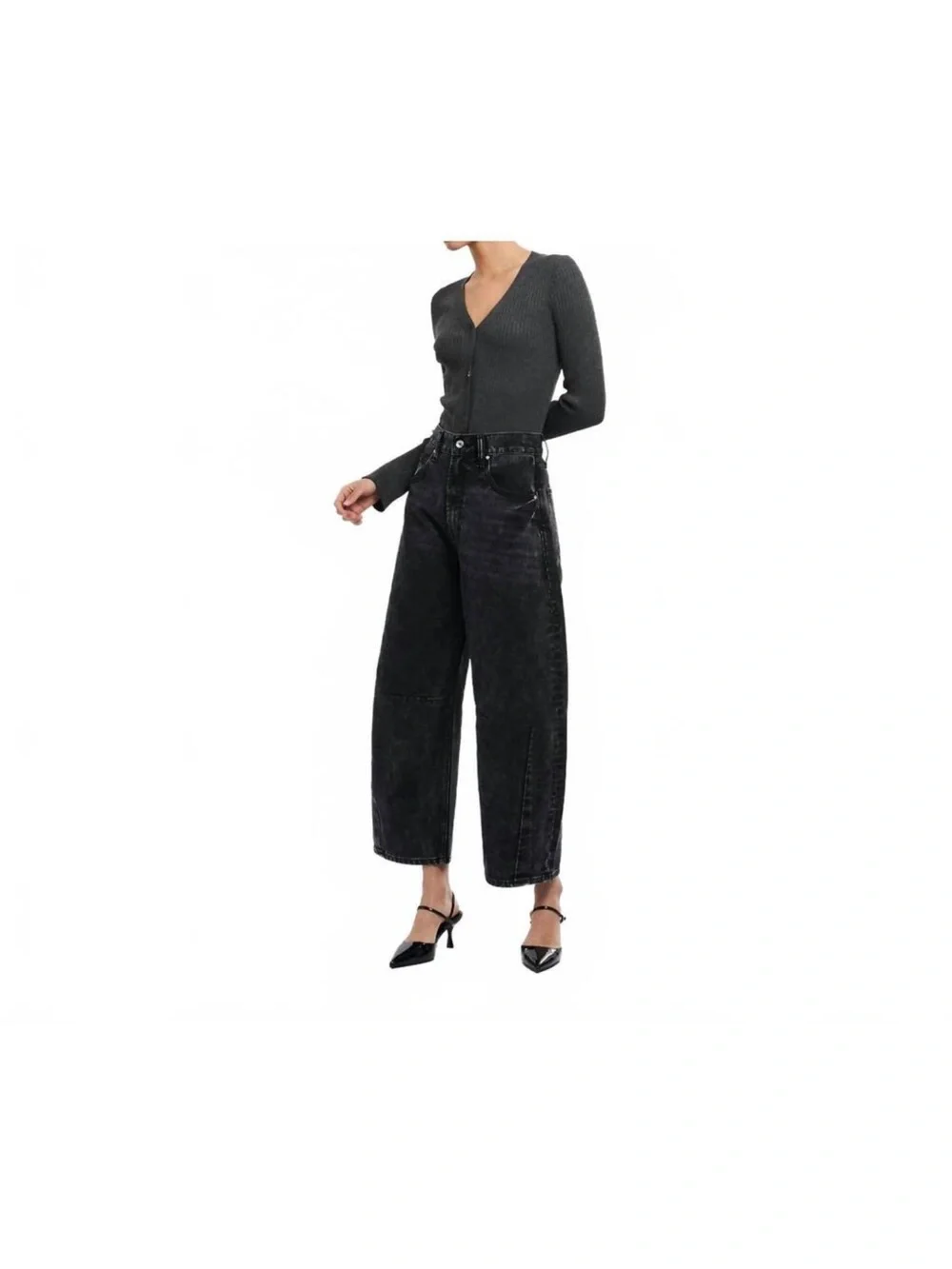 Bayeas Darted Super High Waist Barrel Jeans